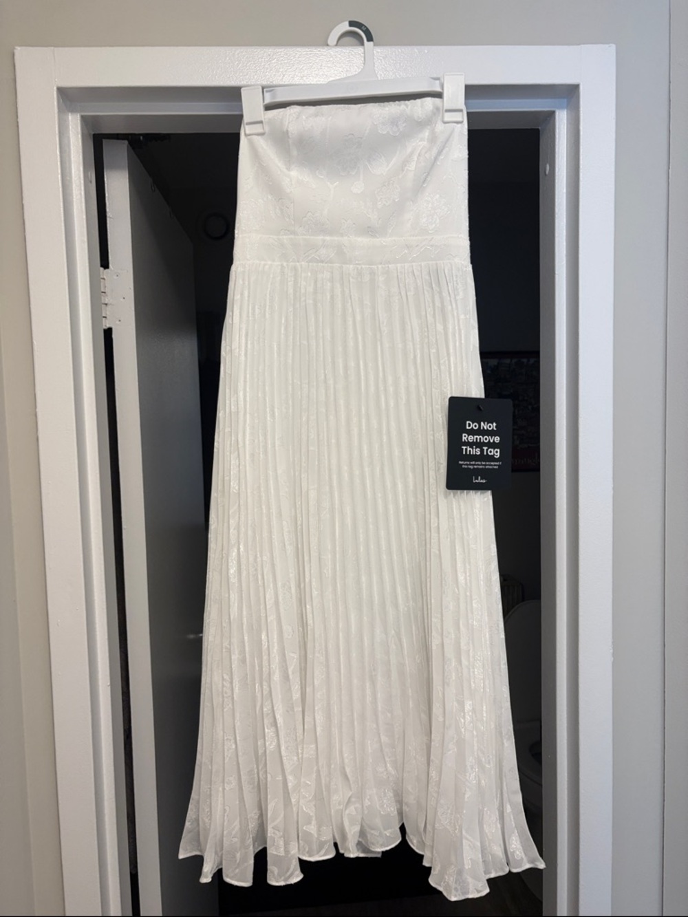 Lulu's White Strapless Midi Dress - Picture 3 of 4